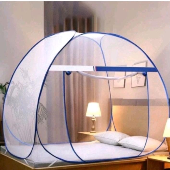 kelambu pelindung tidur anti nyamuk serangga tebal 160×200 Biru Hitam Merah Hijau 5