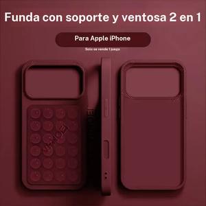 Actualización 2 en 1: funda para teléfono con soporte de ventosa, compatible con iPhone 16, 15, 11, 12, 13, 14, 17, Pro Max, Plus y Air; cubierta trasera resistente a impactos, accesorios