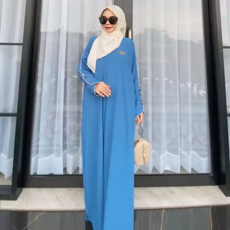 MECCA DAILY ABAYA BATWING UMROH INARA BAHAN CRINKLE AIRFLOW KOMBINASI 3