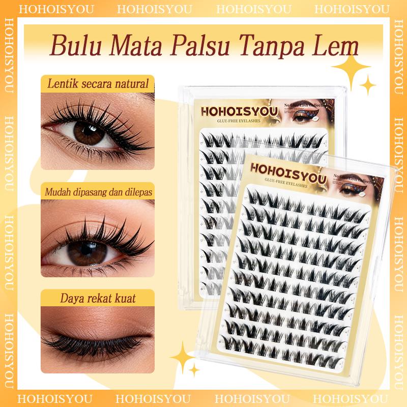 HOHOISYOU 100PCS Kemasan Besar dengan Isi yang Banyak Bulu Mata Palsu Tanpa Lem - Model Kelinci Imut, 9-15mm, 3D Volume, Dapat Digunakan Ulang, Nyaman & Alami untuk Pemula - Day, Remover HOHOISYOU 100PCS Kemasan Besar dengan Isi yang Banyak Bulu Mata Palsu Tanpa Lem - Model Kelinci Imut, 9-15mm, 3D Volume, Dapat Digunakan Ulang, Nyaman & Alami untuk Pemula - Day, Remover