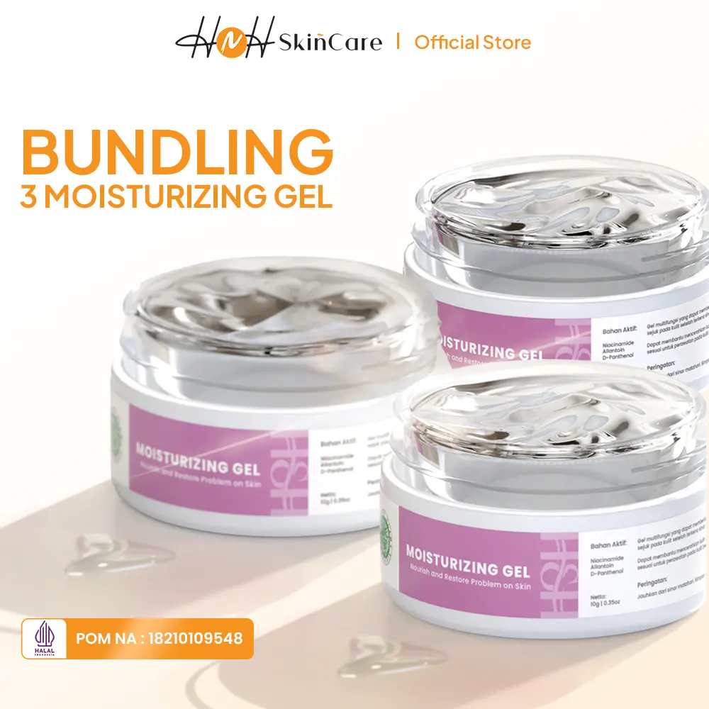 HNH Bundling 3 moisturizing Gel / Pelembab Wajah Untuk Memperbaiki Skin Barier sekaligus Mencerahkan Wajah