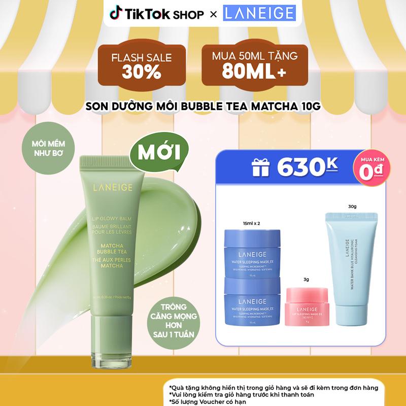 [Phiên bản giới hạn] Son Dưỡng Môi Căng Mọng GLOWY BALM BUBBLE TEA hương Matcha 10g