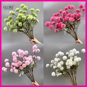 Bunga Pompom K5 Artificial/Bunga Dandelion Tangkai Panjang/Hiasan Pelaminan Bunga Palsu [NK-232]