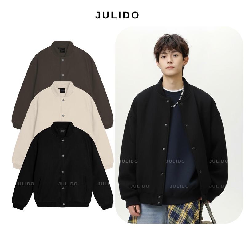 Áo Khoác bomber trần bông ba lớp trơn basic 5 màu JULIDO dạ ép mùa đông