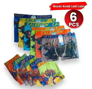 Promo 6 Pcs Celana Dalam Boxer Anak Laki Karakter