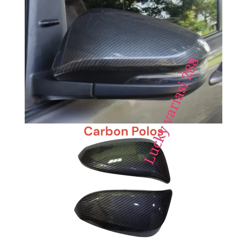 COVER SPION MIRROR COVER SPION TUTUP BATOK SPION HILUX REVO ROCCO 2015 2016 2017 2018 2019 2020 2021 2022 2023 2024Up HITAM CHROME CARBON GR SPORT 4