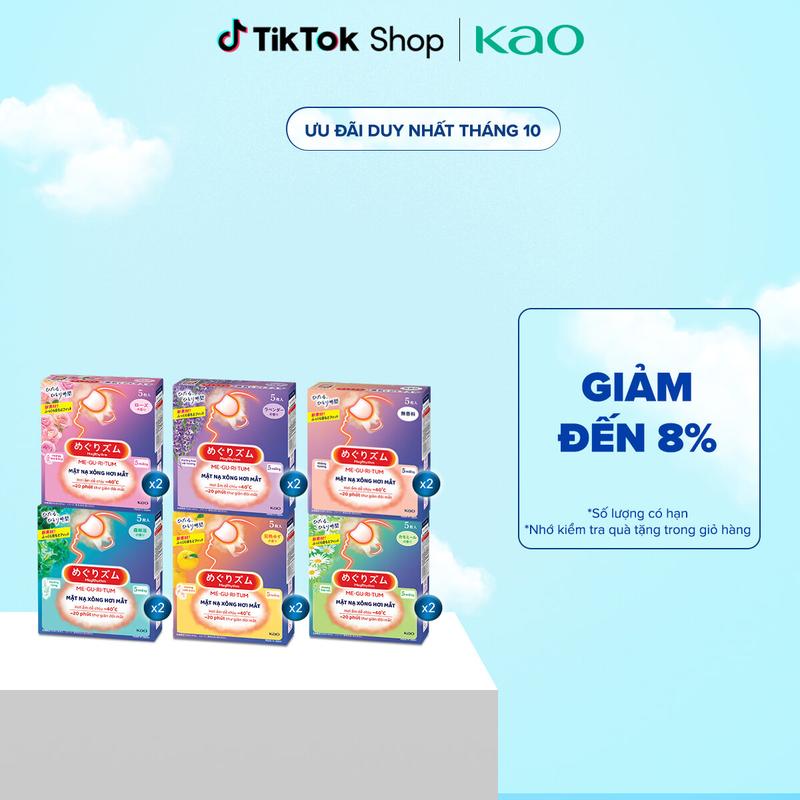 (Chọn loại) Combo 2 Mặt Nạ Xông Hơi Mắt MegRhythm 5 Miếng/Hộp