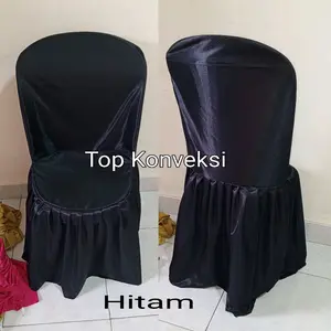 ISI 50 PCS BUNGKUS/SARUNG KURSI HITAM UNTUK NAPOLI PLASTIK SERI 101 BULAT COVER KURSI PESTA(READY STOK)