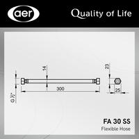 Gambar AER Selang Air Fleksibel Anyam Stainless Steel Untuk Wastafel/Flexible Hose FA - FA 30 SS dari AER Sanitary Indonesia Kab. Tangerang 2 Tokopedia