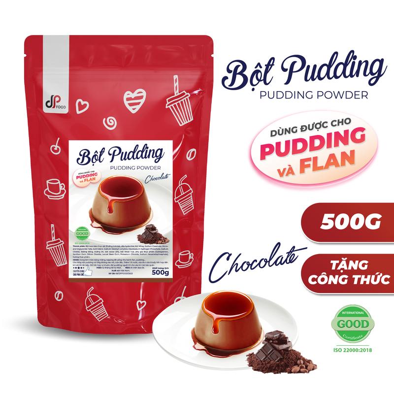  Bột Pudding Chocolate DPFOOD - Gói 500G - Thơm Ngon Mềm Mịn - Làm Topping Trà Sữa Chè Cacao Milo Dầm 