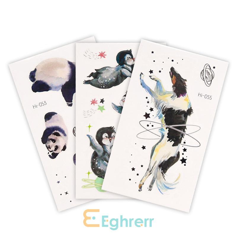 ✨EG-Blue Green Luminous Waterproof Cartoon Space Animal Tattoo Stickers Music Festival Face Stickers-Eghrerr 7