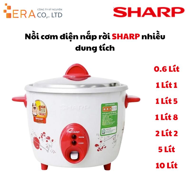 Nồi cơm điện Cooker nắp rời Sharp nhiều dung tích, lòng nối chống dính, Nấu ăn nhanh, giữ ấm   - Hàng chính hãng