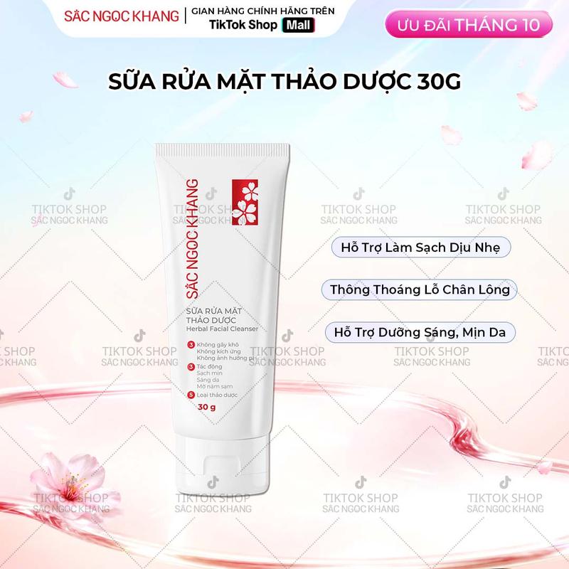 [Tuýp 30G] Sữa Rửa Mặt Thảo Dược Sắc Ngọc Khang Skincare Làm Đẹp Da Dưỡng Da Mặt Dưỡng Ẩm Da Nữ