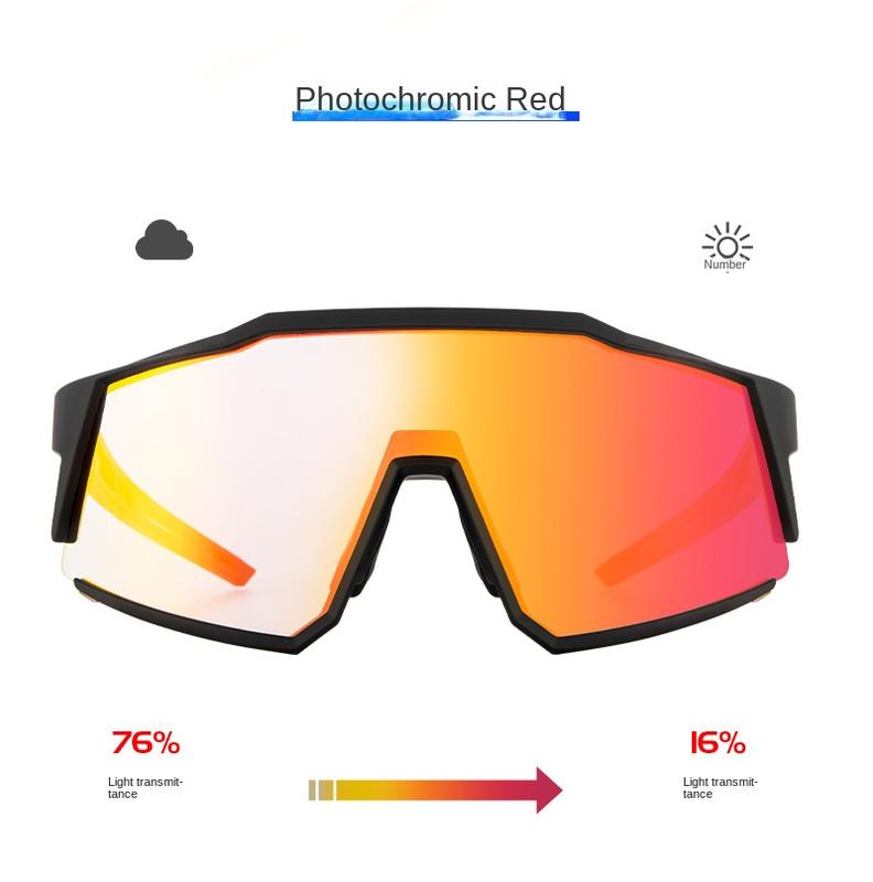 Product Introduction of Kapvoe cycling glasses with color changing red and blue coated lenses, men's and women's mountain road bikes, outdoor sunglasses 8