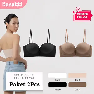 PAKET HASAKKI (2PCS) - Bra Wanita Push Up Tanpa Kawat Nyaman | BH Lembut Anti Melorot Busa Tipis Angkat Dada