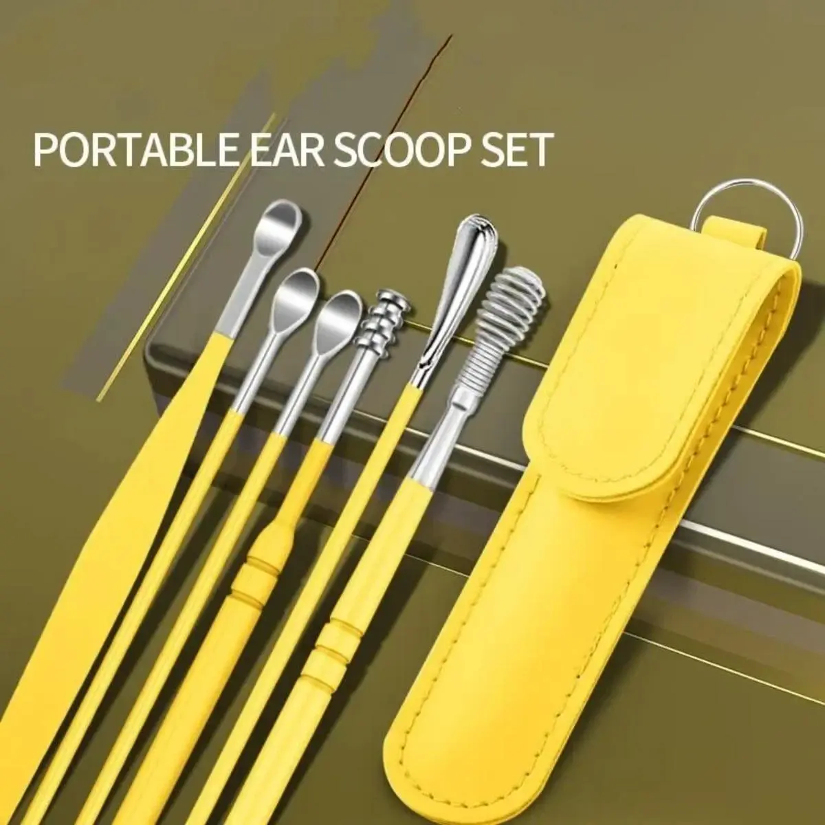6PCS Stainless Steel Earpick Ear Cleaner Spoon pick Ear Wax Removal Tool Kit  Care for Baby Adults Ear Care Set