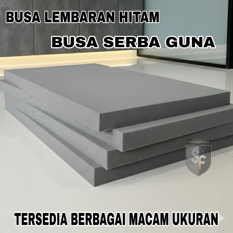 (BUSA HITAM).Busa lembaran.(200x120x5cm)Busa alas setrika.Busa lembaran 5cm.Busa hitam Portabel Rumah Tangga Setrika