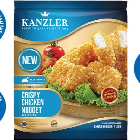 Kanzler Crispy Chicken Nugget Extra Meat Naget Ayam Bubble Crumb 450g Frozen Food