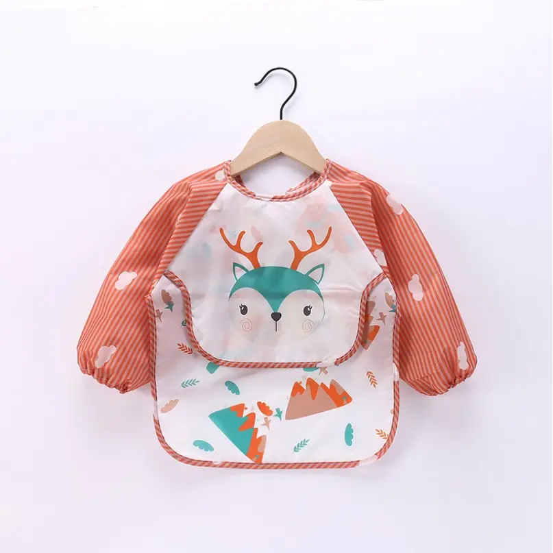 Slabber Baju Lengan Panjang Apron Bayi Tatakan Iler Celemek Bayi Waterproof