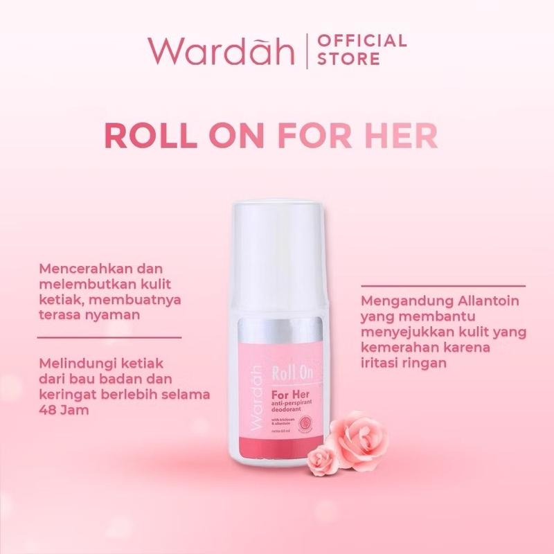Wardah Deodorant Roll On untuk Wanita 60 ml - Ketiak, Antiperspirant, Bau 4