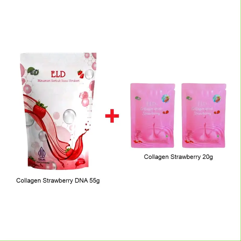 ELD Collagen Drink Strawberry Memutihkan dan Mencerahkan Kulit [60 Gram] minuman pemutih suplemen kulit 4