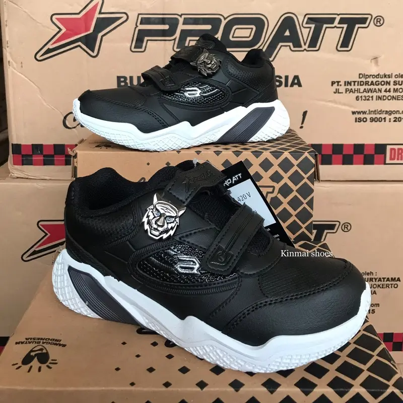 FREE KAOS KAKI Sepatu PRO ATT MGG 420 V Size 28 29 30 31 32 33 34 35 36 37 Sneaker Magnet Hitam Putih Sekolah Fashion 4