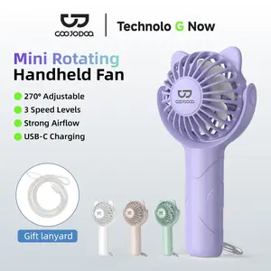 Goojodoq 3000mAh KIPAS ANGIN MINI GENGGAM Cute / Kipas Lipat PORTABLE / Mini Fan