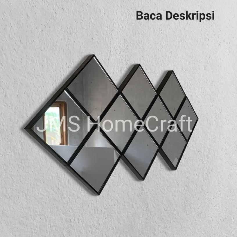 Kaca Cermin Dinding Tempel Cermin Dekorasi Ukuran 15×15cm