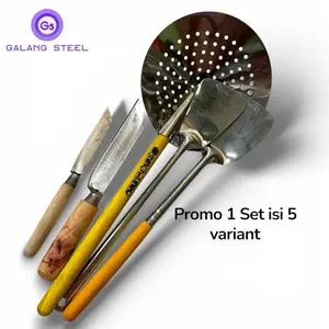 Promo 1 Set Alat Masak isi 5 item 2 spatula, 1 serok dan 2 pisau Dapur