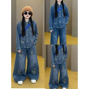 5-10thn Setelan Jeans Milen Blink Celana Kulot Baju Anak Perempuan Cantik Terbaru