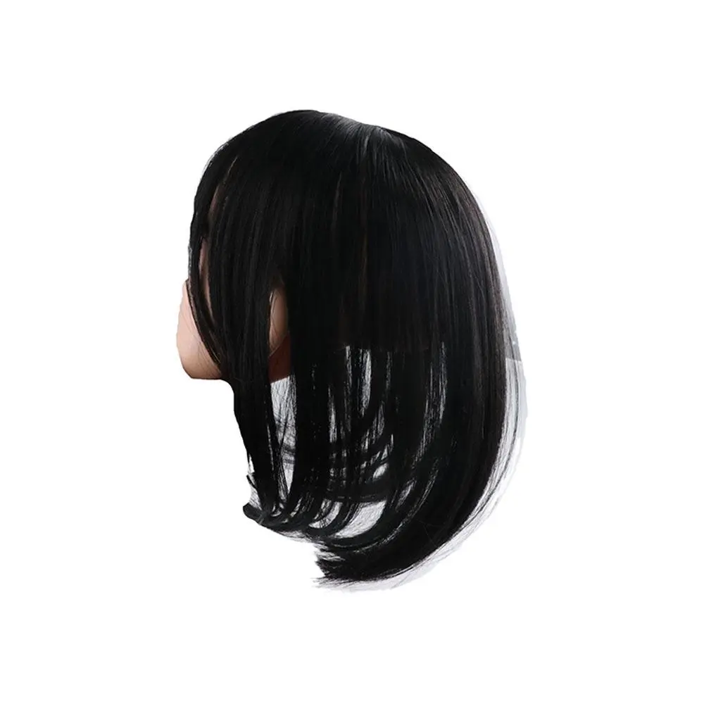 Replacement Hair Extensions Seamless Cover White Hair Fringe Girl Natural Toupee Increase Hair Volume Fake Front Neat Bang 3D Air Bangs Wig Synthetic Hairpiece Straight Bangs