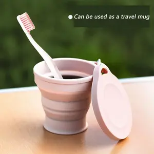 2PCS Outdoors Silicone Folding Cup with Hanging Hole Creative Water Cup Travel Portable Washing Cup Fashion Travel Silicone Cup
