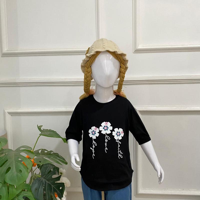 atasan anak usia 3-12 tahun baju blouse tangan 3/4 bahan cotton combed Fashion 8