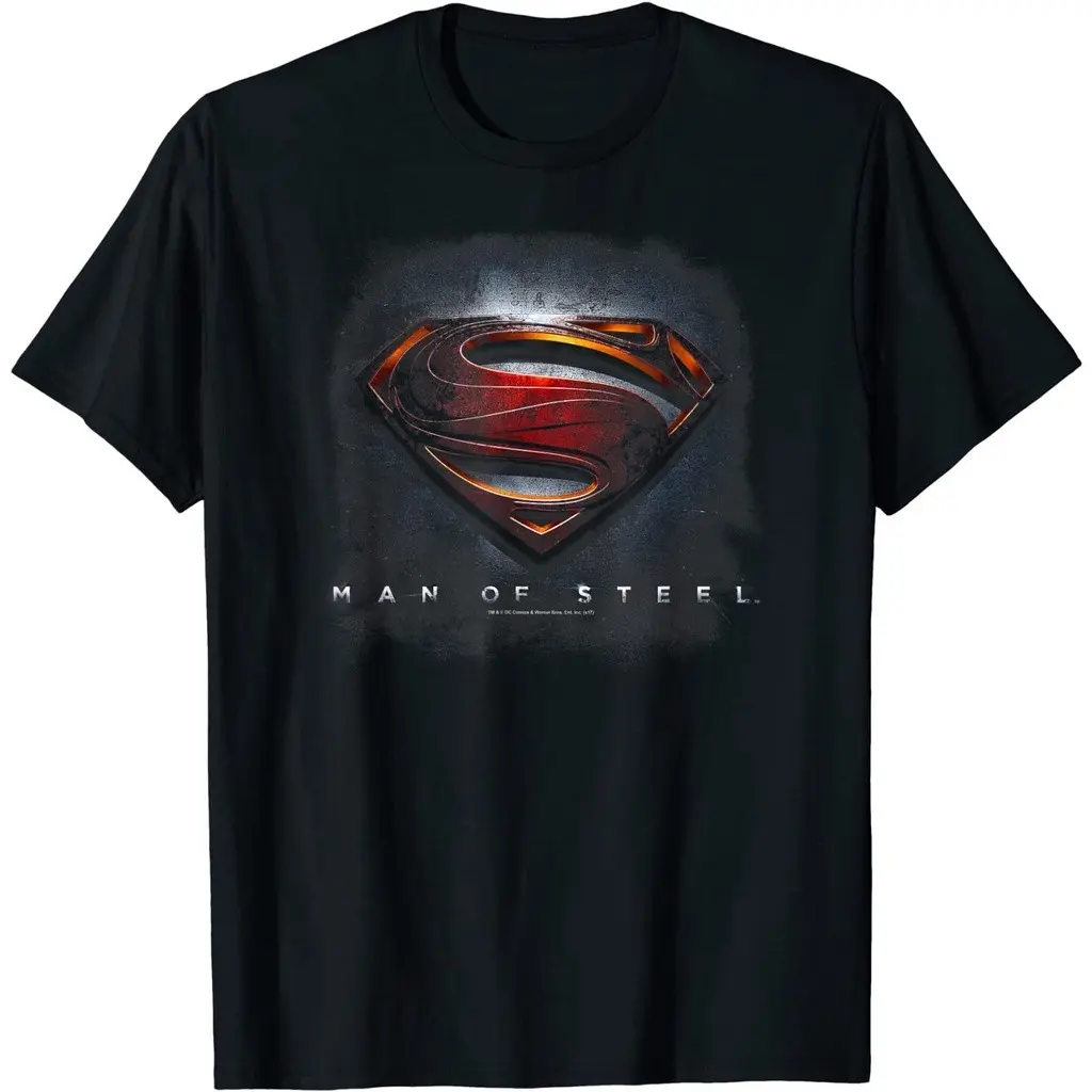 Kaos T Shirt Pria Superman Man Of Steel Movie Shield