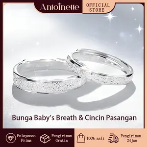 Cincin Es Pecah Perak Murni Pasangan Cincin Perak Murni Halus Fashionable Serbaguna Hadiah Ulang Tahun untuk Pacar Hari Valentine