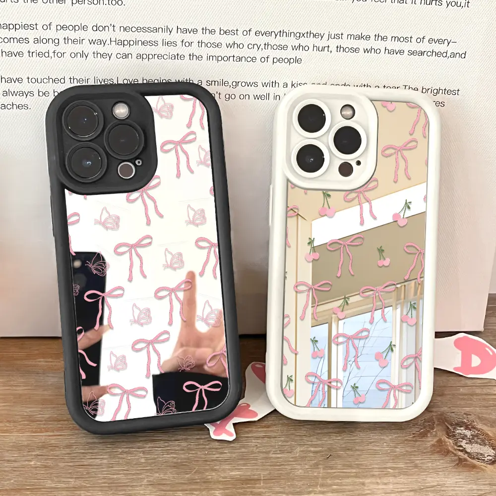 Bowknot Mode Cermin Casing Mirror Hp Case Softcase Untuk OPPO A3X A60 A79 A58 A78 A38 A18 A98 A76 A54S A96 A95 A74 A55 A16K A16E A92 A52 A54 A57 A77S A53 A33 A31 A17 A17K A16 A16S A15 A15S A12E A3 A12 A3S A5S A7 A9 A5 2020 Pro 4G 5G C8-8081