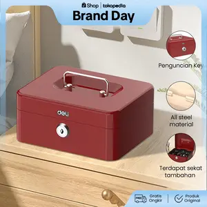 Deli Brankas Uang / Kotak Uang Besi / Kotak Emas / Cash Box 20x16x9 Partisi ET500 Penyimpanan
