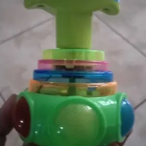 Mainan anak viral gasing putar ufo lampu music   Gangsing