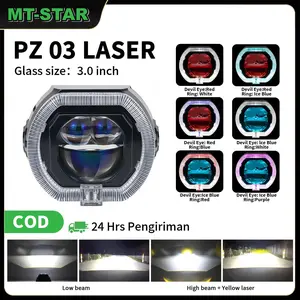 MT-STAR - PZ03 LASER PROJIE BILED MATRIX LASER 3 INCH BLUE LENS BODY BLACK TURBO FAN COOLING COD