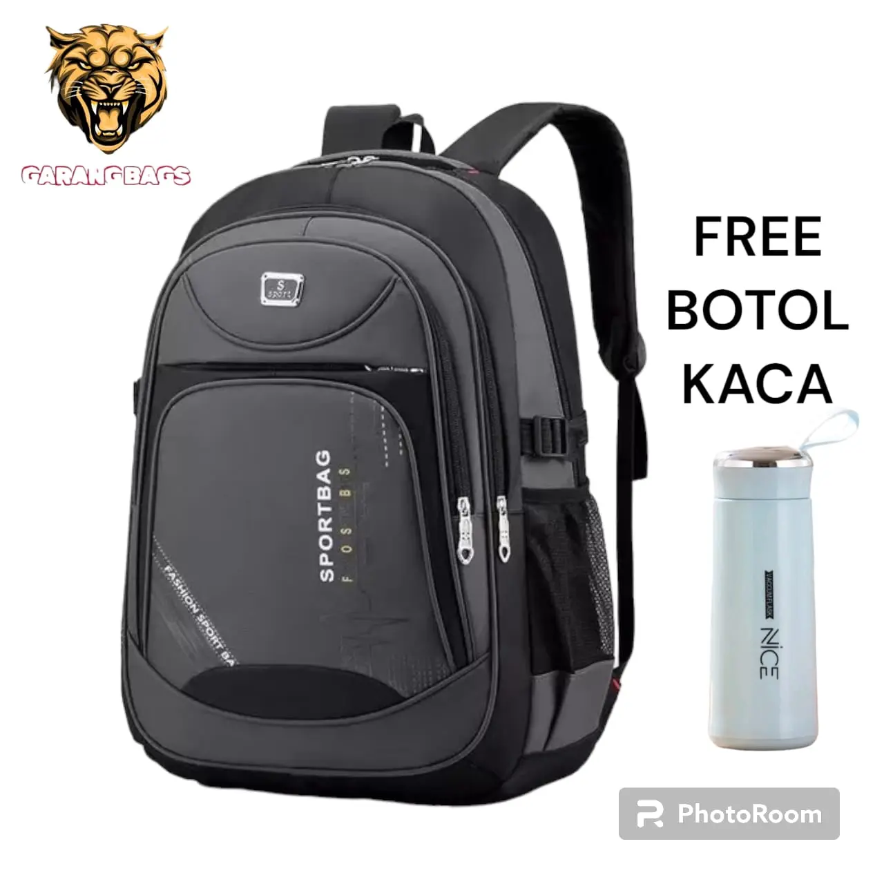Tas Ransel Sekolah Premium/ Tas Laptop Sekolah/ Tas Anak Laki Laki Dan Perempuan/ Tas Sekolah Anak SD, SMP, SMA/ Tas Polos Sekolah/ Tas Ransel Polos Fashion/ Free Botol Minum Kaca