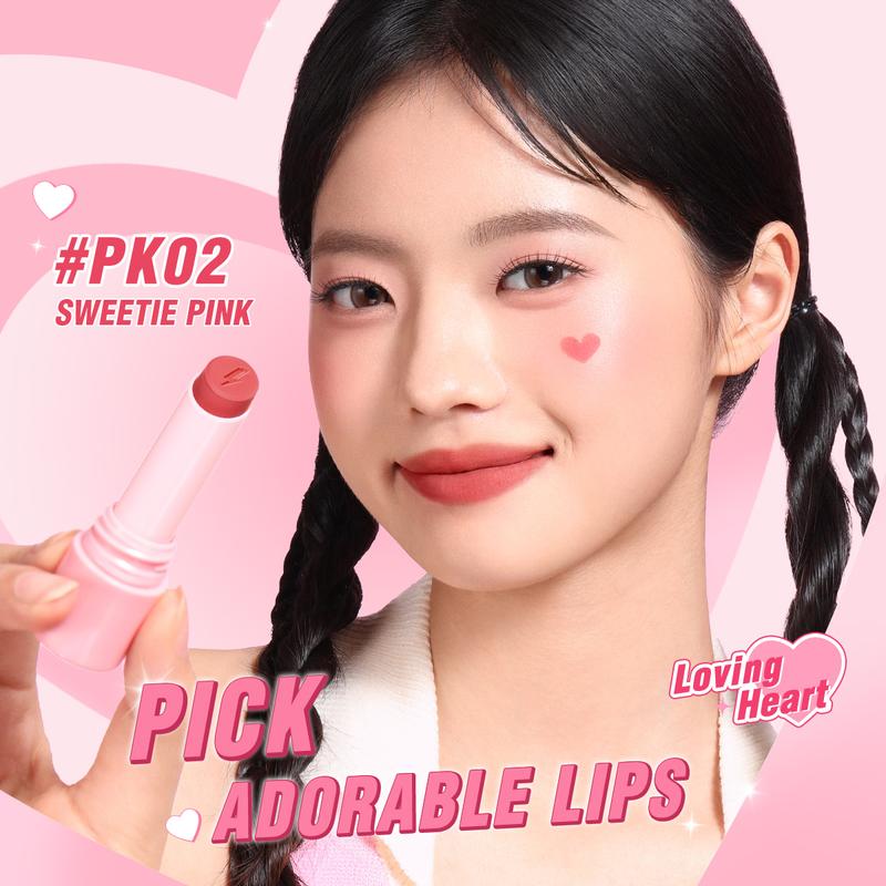 Product Introduction of [Official]PINKFLASH #LovingHeart Soft Matte Transfer-proof Lipstick Creamy Smooth Non-crack 12H Wearing Intense Pigmented 2