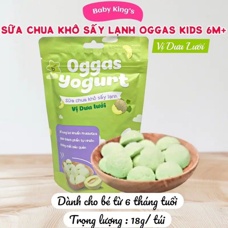 Bánh ăn dặm Oggas Yogurt vị dưa lưới - Hỗ Trợ Tiêu Hóa Tăng Sức Đề Kháng 6M+ 0