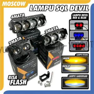 LAMPU SQL 3 MATA DENGAN DEVIL ANGEL EYE WARNA BIRU MERAH LAMPU TEMBAK SQL MINI 3 LENSA + COVER ATAP BODY FULL BESI PREMIUM CAHAYA UTAMA WHITE YELLOW SUPER TERANG FOGLAMP MOBIL FOG LAMP LAMPU UTAMA SOROT UNIVERSAL LAMPU TAMBAHAN MOTOR MOBIL PNP ORI MOSCOW
