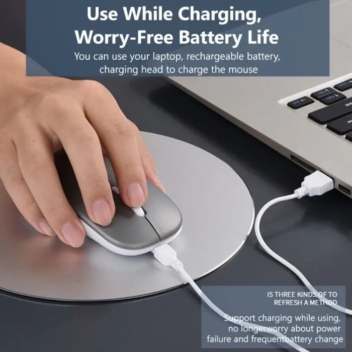 Mouse Gaming Wireless Bluetooth Rechargeable LED RGB Type C Silent Click 1600DPI Ergonomic USB Power Saving Baterai Tahan Lama Kursor Akurat untuk Komputer Laptop MacBook iPad Smartphone Tablet Portable Garansi Bisa COD Computer Device  Lampu RGB 5
