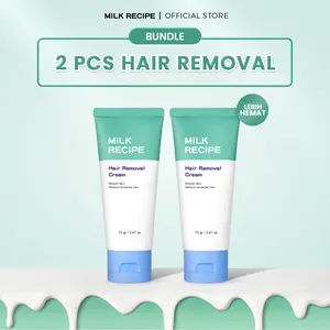 Milk Recipe BUNDLE 2 HAIR REMOVAL - PAKET LEBIH MURAH  Krim Perontok Bulu Ketiak dan Bulu Lainnya - Krim Waxing Yang Mencerahkan Kulit Perontok Bulu Tanpa Iritasi Membersihkan Bulu Tanpa Rasa Sakit