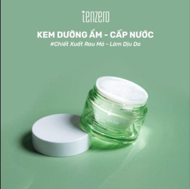 (HV) ( TENZERO ) - C01 - Kem Dưỡng Ẩm hỗ trợ Làm Dịu và Phục Hồi Da  Rau m.á Tenzero Cica Relief Water Cream 50g