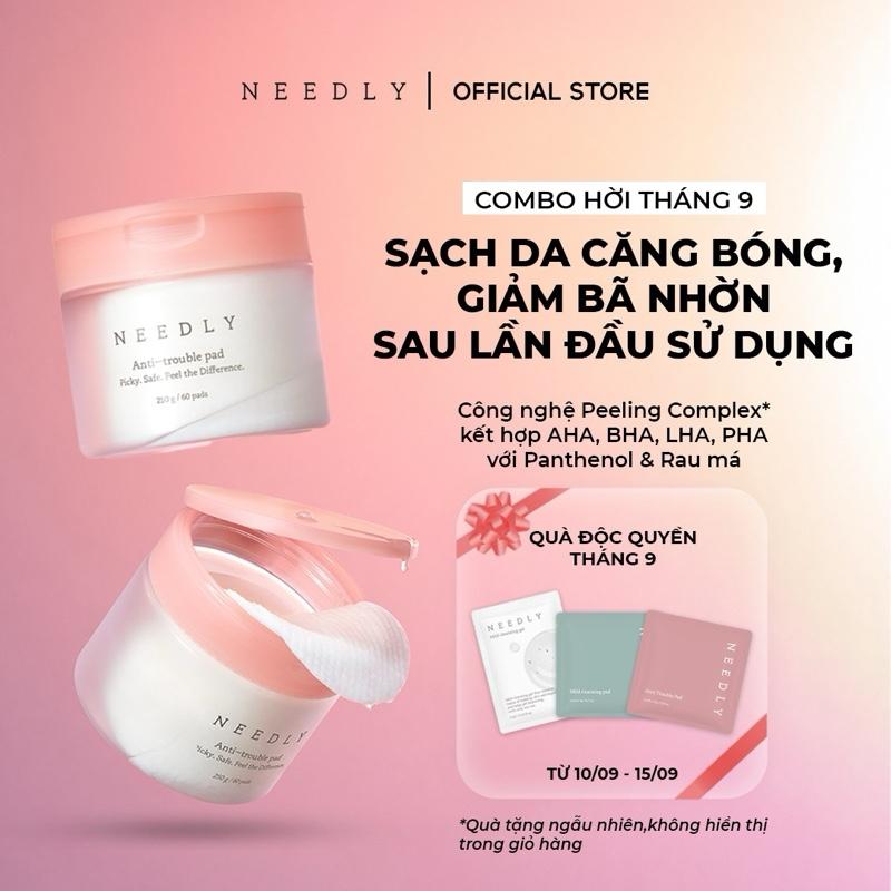  NEEDLY Combo 2 Hũ Toner Pad Anti-Trouble 500G 120 Miếng Giảm Dầu Ngừa Mụn Làm Sạch Tối Ưu Căng Bóng Da 