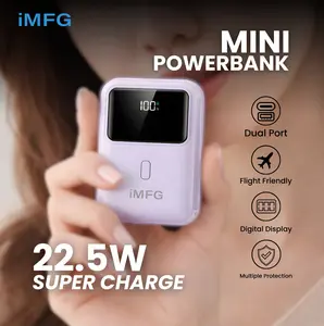 iMFG i-PD102 Mini PowerBank 10.000 mAh with PD 22.5W Dual Port USB & Type C Fast Charging