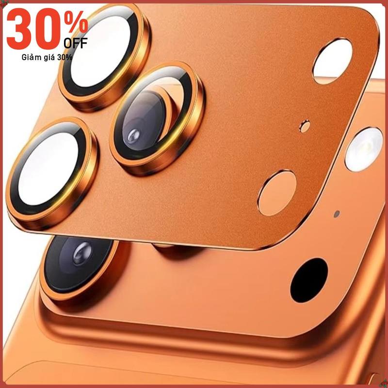 qiuini Mới Kính cường lực kim loại Bảo vệ ống kính Bảo hiểm toàn diện Chống trầy xước Nắp che ống kính máy ảnh Cam Hấp thụ mạnh Bảo vệ camera for iPhone 17 Pro/17 Pro Max Phụ kiện điện thoại