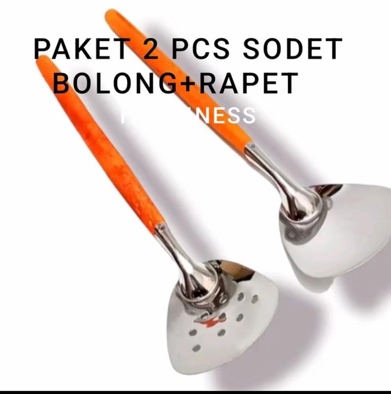 2 PCS SPATULA / SODET JAWA SUTIL KAYU BOLONG RAPET Kitchenware 0